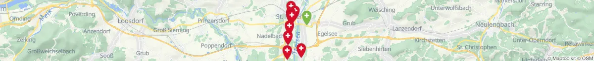Kartenansicht für Apotheken-Notdienste in der Nähe von Stattersdorf (Sankt Pölten (Stadt), Niederösterreich)